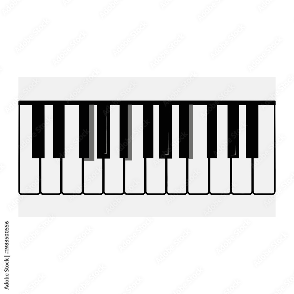 Fototapeta premium Piano keyboard keys musical instrument illustration