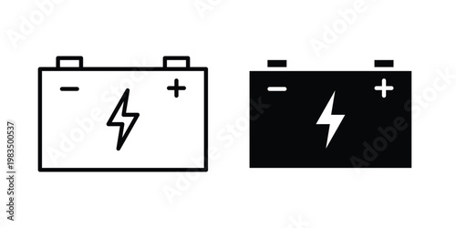 Car Battery icon outline pictogram. Flat Symbols.