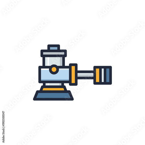 Industrial hydraulic piston cylinder component illustration