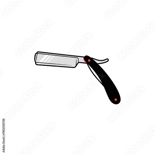 Straight razor shaving tool illustration