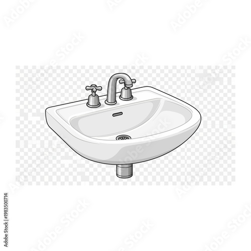 Classic porcelain bathroom sink basin graphic