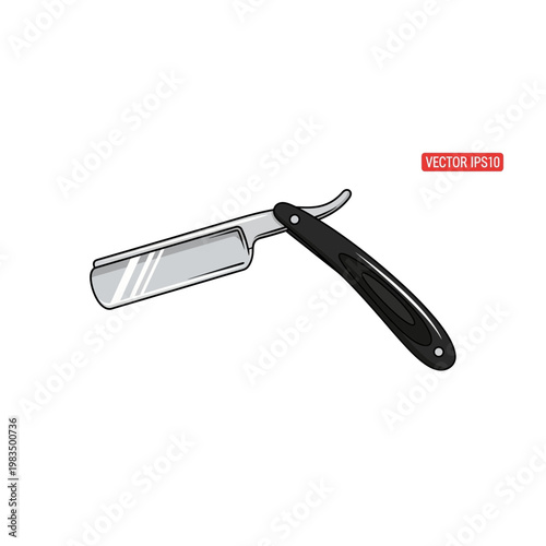 Vintage straight razor for traditional wet shaving and barbershop grooming