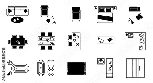 Collection of various technical and mechanical icons.