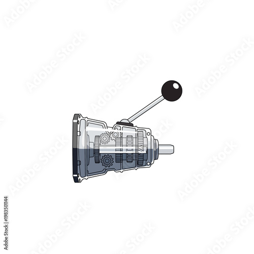 Automotive manual gearbox transmission with shift lever