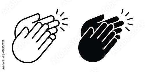 Clap hands icon outline pictogram. Flat Symbols.