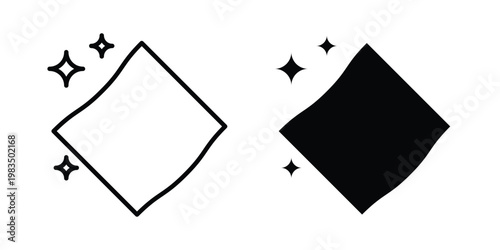 Cleaning cloth icon outline pictogram. Flat Symbols.