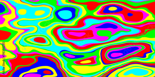 Dynamic Multicolored Contours and Hypnotic Fluid Patterns. Vibrant Psychedelic Liquid Waves Flowing Through a Surreal Neon Dreamscape of Endless Motion and Radiant Energy