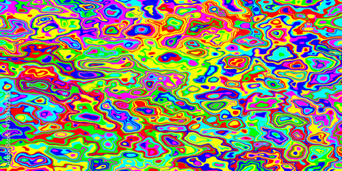 Dynamic Multicolored Contours and Hypnotic Fluid Patterns. Vibrant Psychedelic Liquid Waves Flowing Through a Surreal Neon Dreamscape of Endless Motion and Radiant Energy