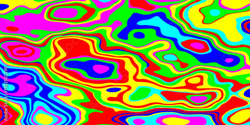 Dynamic Multicolored Contours and Hypnotic Fluid Patterns. Vibrant Psychedelic Liquid Waves Flowing Through a Surreal Neon Dreamscape of Endless Motion and Radiant Energy