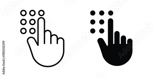 Code lock icon outline pictogram. Flat Symbols.