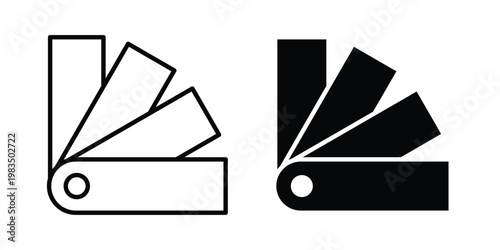 Color swatch icon outline pictogram. Flat Symbols.