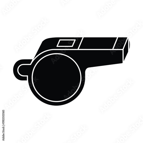 Obraz na płótnie A black and white illustration of a sports whistle side view