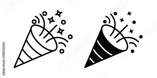 Confetti icon outline pictogram. Flat Symbols.