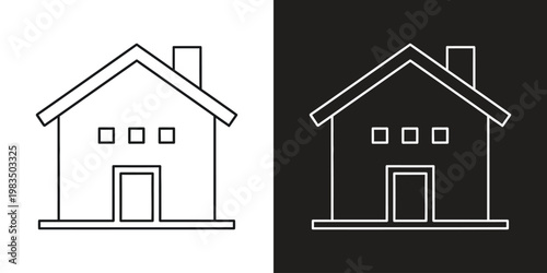 minimalist house line art vector illustration for travel and accommodation