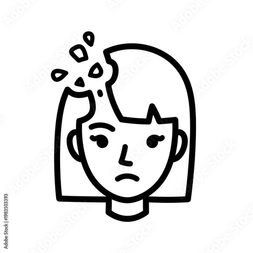 Mental Health Stress and Migraine Headache Icon Vector Illustration