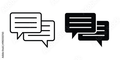 Conversation icon outline pictogram. Flat Symbols.