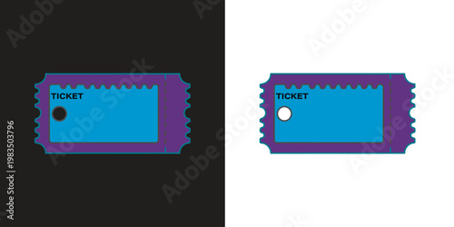 ticket stub flat design vector illustration for travel and transportation