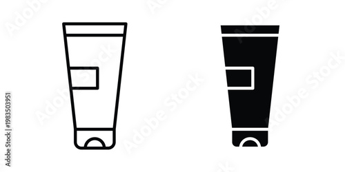 Cosmetic tube icon outline pictogram. Flat Symbols.