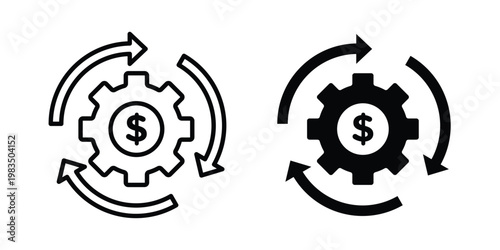 Costs optimization icon outline pictogram. Flat Symbols.