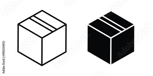 Courier box icon outline pictogram. Flat Symbols.