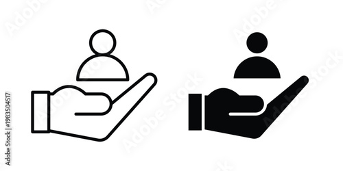 Customer retention icon outline pictogram. Flat Symbols.