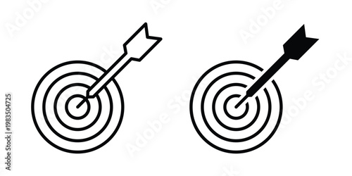 Darts icon outline pictogram. Flat Symbols.