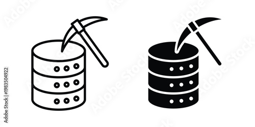 Data mining icon outline pictogram. Flat Symbols.