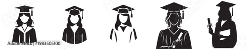 silhouette of a woman graduating