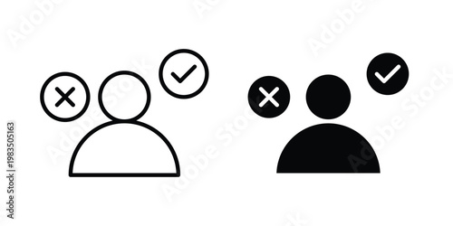Decision icon outline pictogram. Flat Symbols.