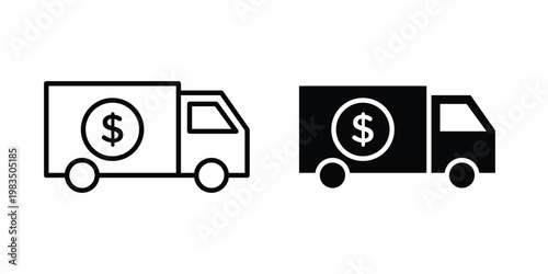 Delivery cost icon outline pictogram. Flat Symbols.