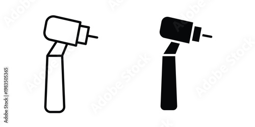 Dental nozzle drill icon outline pictogram. Flat Symbols.