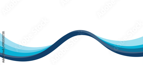 Obraz na płótnie Blue Abstract Wave Banner Background with Modern Flowing Curves Design, eps 10