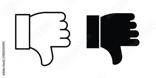 Dislike icon outline pictogram. Flat Symbols.