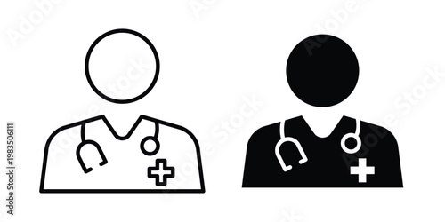 Bild auf Leinwand Doctor icon outline pictogram. Flat Symbols.