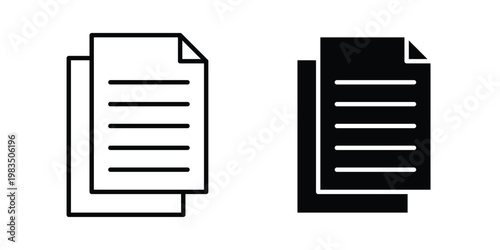 Document icon outline pictogram. Flat Symbols.