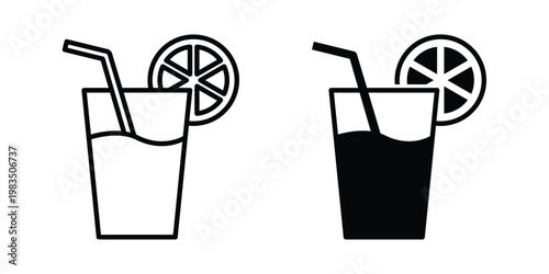 Drink icon outline pictogram. Flat Symbols.