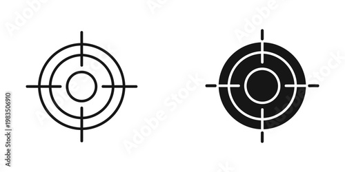 Comparison of a standard target and a filled bullseye target with crosshairs