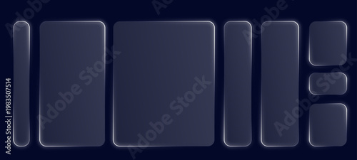 Light Liquid glass effect UI frame for smartphone and web app, vector illustration of an abstract background