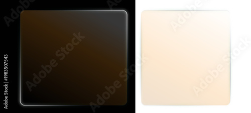 Neon Liquid glass effect smartphone icon interface isolated tablet pc isolated on white background