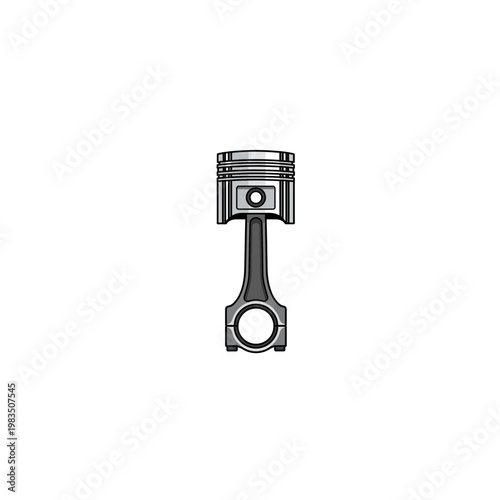 Metal internal combustion engine piston illustration