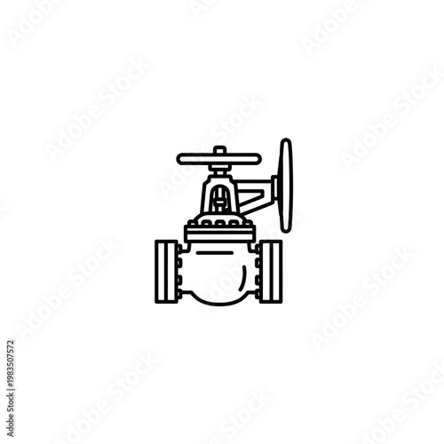 Side view industrial gate valve icon