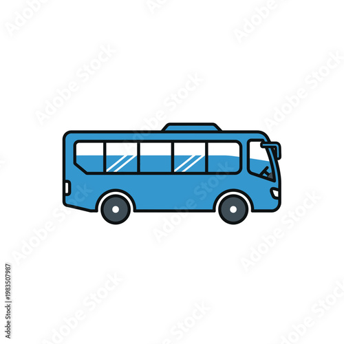 Flat color icon of a passenger coach bus