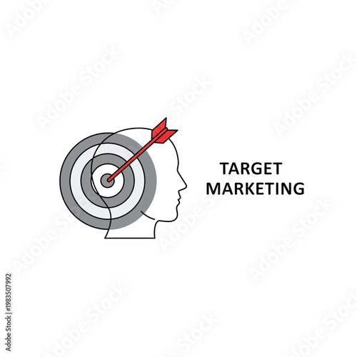 Target marketing concept icon with human silhouette