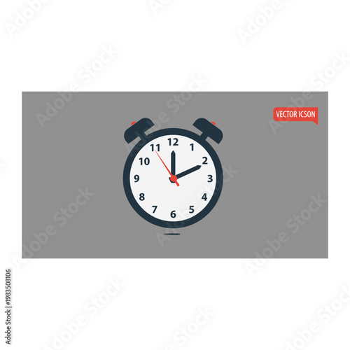 Traditional alarm clock icon displaying current time with wake