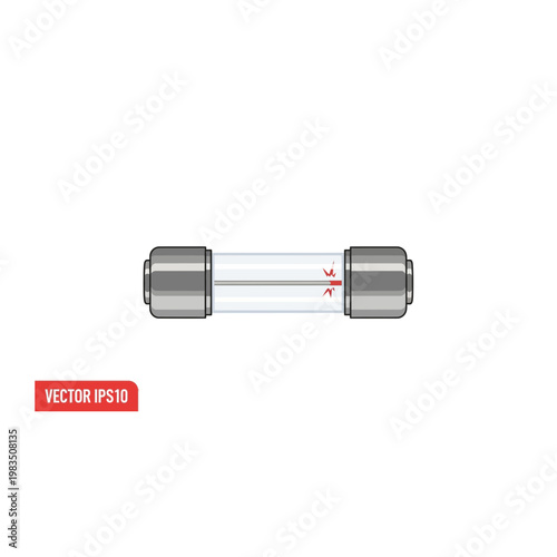 Glass tube electrical fuse with thin metal filament