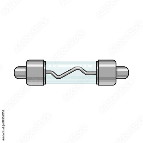Glass cartridge electrical fuse with wavy metal filament