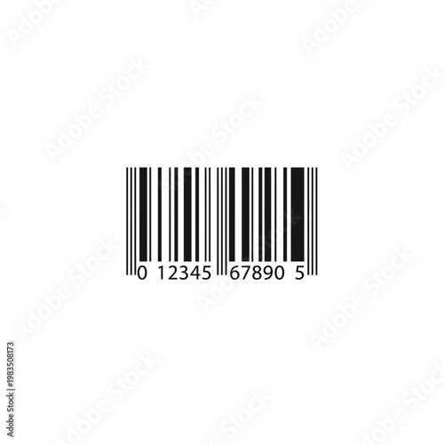 Standard universal barcode label with numerical digits