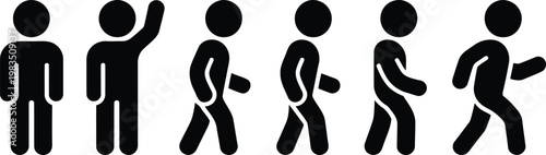 Evolution of man pictogram a visual representation of human development