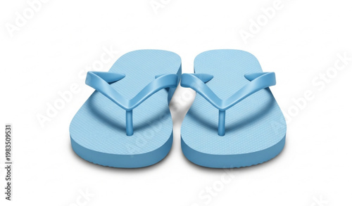 Light Blue Flip Flops Summer Sandals Realistic Vector Illustration