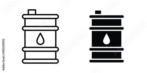 Fuel barrel icon outline pictogram. Flat Symbols.